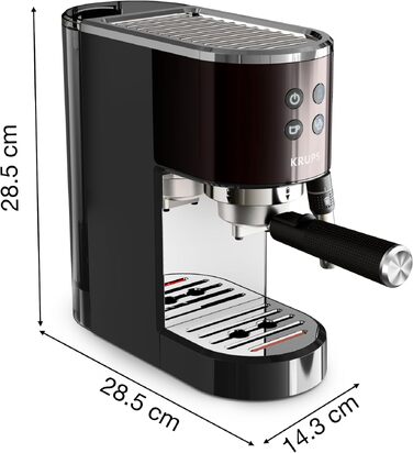 Кавомолка електрична Krups GVX212 з регулюванням помелу та вибором кількості чашок, жорна з нержавіючої сталі, чорна