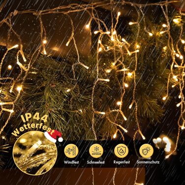 Світлодіодна гірлянда-завіса MAGGIFT Eisregen (5м, 200 LED) для вулиці та дому, водонепроникна IP44, з пультом, таймером та 8 режимами освітлення