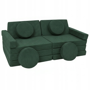 Модульний диван для дітей VELINDA, вельвет, зелений, 75x145 см