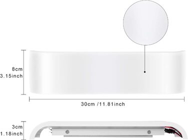 Світильник настінний LED Lightess, білий, 16W, IP44, алюмінієвий, для вітальні, спальні, коридору, тепле біле світло, сучасний дизайн