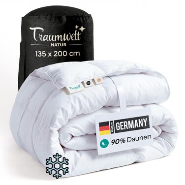 Зимова ковдра з пуху 135x200 см (90% пух), Made in Germany — преміум якість