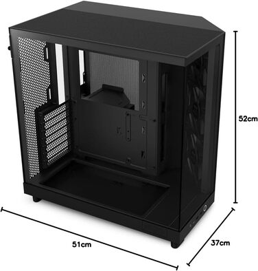 Корпус для ПК NZXT H6 Flow Black, вентиляція, ATX, чорний