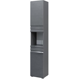 Шафа для ванної Vicco Freddy, антрацит глянець, 36x190,5 см, пенал