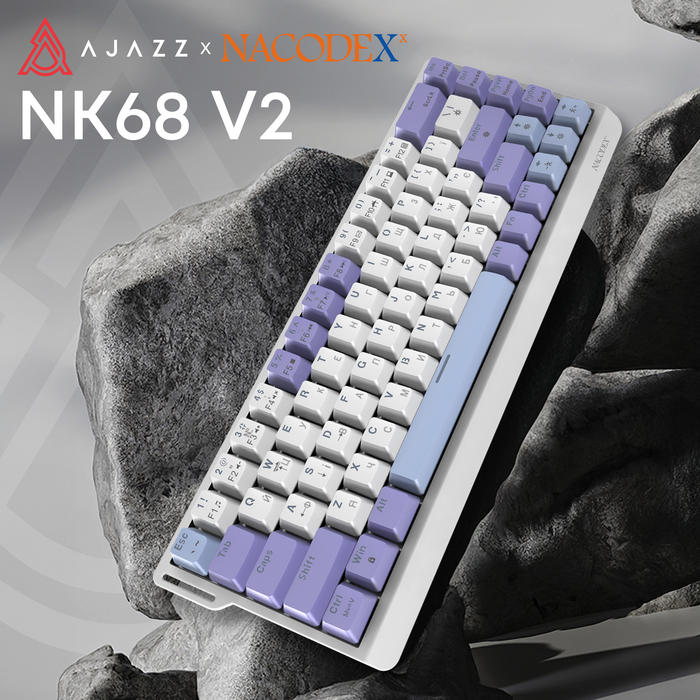 Дротова механічна клавіатура Ajazz NK68 V2 Red Switch (NK68-V2-R-PWB)