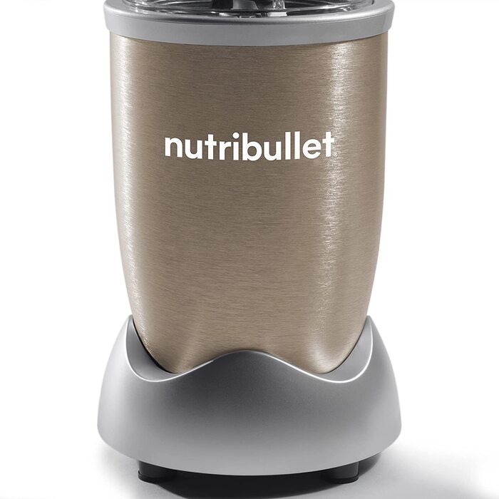 Електричний блендер Nutribullet Pro 900, 900 Вт, 900 мл, 710 мл, шампань, з подрібнювачем, для смузі, багатофункціональний, комплект з 7 аксесуарами (NB910CP)