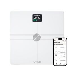 Розумні ваги WITHINGS Body Comp з Wi-Fi та Bluetooth, повний аналіз складу тіла: жир, м'язова маса, кісткова щільність, вісцеральний жир, білі
