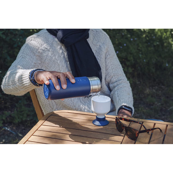 Термос Dopper Insulated Breaker Blue 580 мл – термочашка з нержавіючої сталі, для кави, чаю, подвійні стінки, не протікає, зберігає холод до 24 годин, тепло до 9 годин