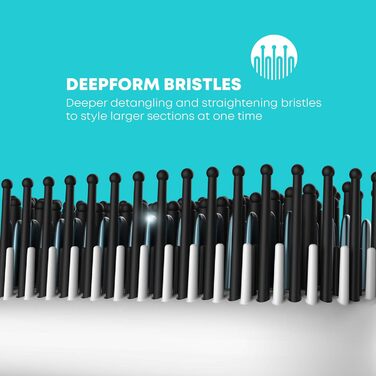 Керамічна щітка-випрямляч для волосся REVAMP Progloss Deep Form, біла, для вологого та сухого волосся, ексклюзив