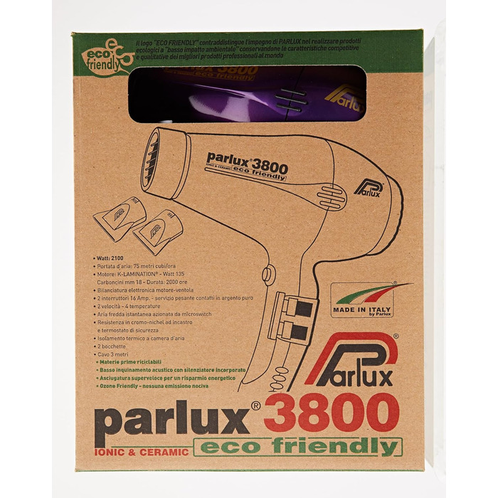 Фен для рук PARLUX 3800 ECO, фіолетовий, екологічний