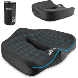 Ортопедична подушка Feagar з пам'яттю форми для сидіння, для стільця, авто, офісу, синя, ергономічна, 2024