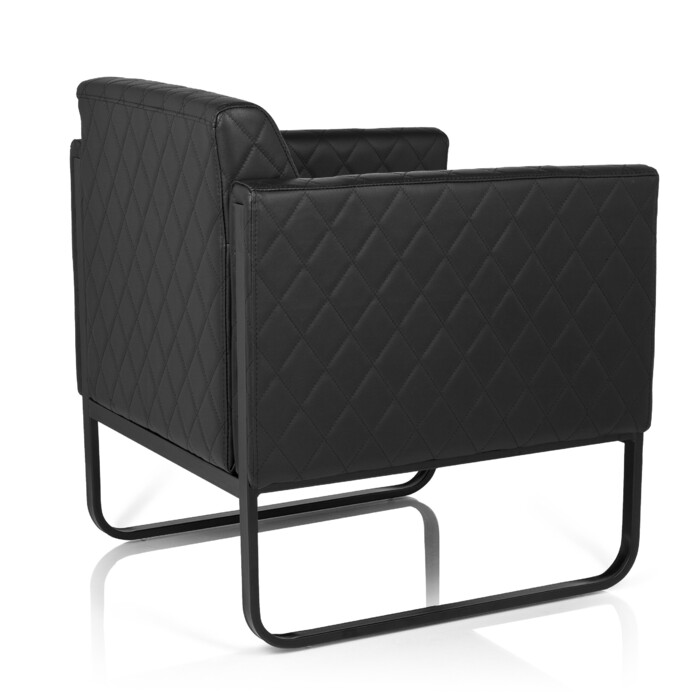 Крісло для відпочинку ARUBA BLACK, чорний каркас, штучна шкіра, одноразове, чорний колір, hjh OFFICE