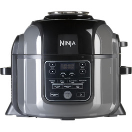 Мультиварка Ninja Foodi 6 л, 7-в-1: скороварка, аерофритюрниця, повільне приготування, гриль, OP300EU, сталь/чорний