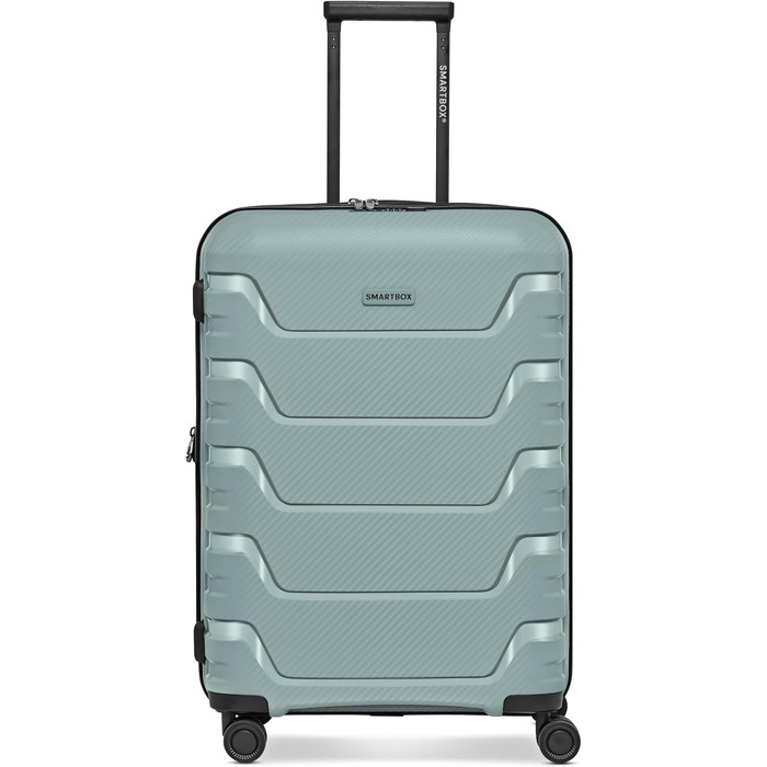 Валіза Smartbox Koffer M розширена 66 см, місткість 71–80 л, легкий дорожній тролей на 4 колесах з поліпропілену, TSA замок, м'ятний колір (Edition 01)