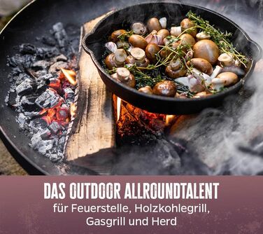 Сковорода для гриля Grillfürst, чавунна, з двома ручками, Ø 40 см, масивна жаростійка сковорода з високими бортами для газового гриля, плити та відкритого вогню