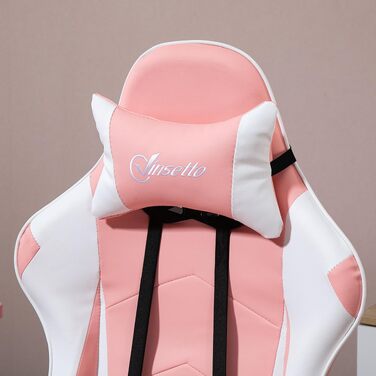 Ігрове крісло Vinsetto Ergonomic Gaming — ергономічний офісний стілець з підголівником, рожевий