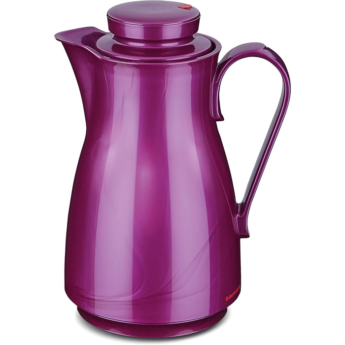 Термос-глечик ROTPUNKT Karla 1,0 л, скляна колба, BPA Free, з двофункційною кришкою, для гарячих і холодних напоїв, колір Shiny Grape, вироблено в Німеччині