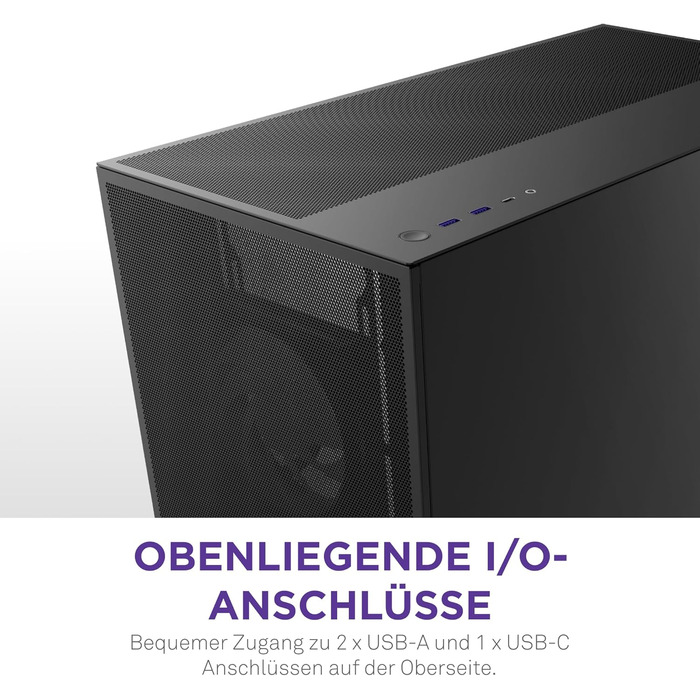 Корпус NZXT H7 Flow для ПК, Mid-Tower ATX, чорний, з потужною вентиляцією, підтримка до 3х 120-мм вентиляторів знизу для охолодження відеокарти, 3х 120-мм фронтальних вентиляторів, місце для радіатора 420 мм спереду