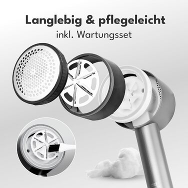 LEBENLANG Преміум електричний видальник ковтунців для одягу 4000mAh з LED-дисплеєм та ліхтариком, 5 режимів, 3.5 год роботи