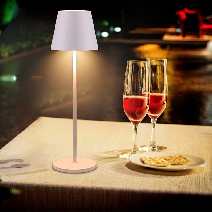 LED настільна лампа K-Bright з димуванням, акумуляторна | Внутрішнє та зовнішнє використання | Тепле світло | USB зарядка | 1 шт.