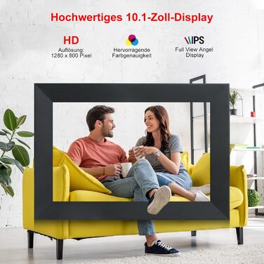 Frameo Цифровий фоторамка 10,1 дюймів Wi-Fi, FHD IPS сенсорний екран, Smart фоторамка з 16GB, автоматичне обертання, обмін фото та відео, можливе кріплення на стіну