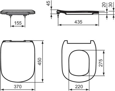 Сидіння для унітазу Ideal Standard Tesi New Slim, з мікроліфтом, біле, оригінал
