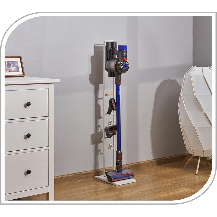 Підставка для пилососа PureMounts з роликами, сумісна з Dyson V6/V7/V8/V10/V11/V12/V15, біла, мобільна, для підлоги