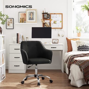 Офісне крісло SONGMICS, 2 шт, регульоване, до 110 кг, дихаюча тканина, чорне, для кабінету та спальні