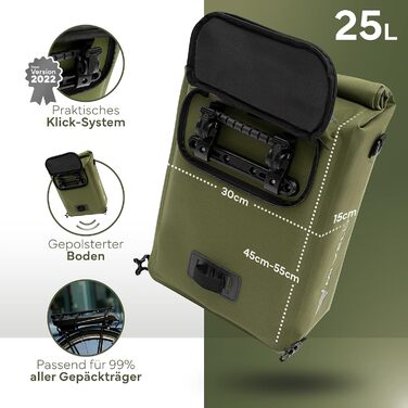 Велосумка на багажник MIVELO 3в1: рюкзак, сумка через плече, водонепроникна, без ПВХ, з відділенням для ноутбука, карбон