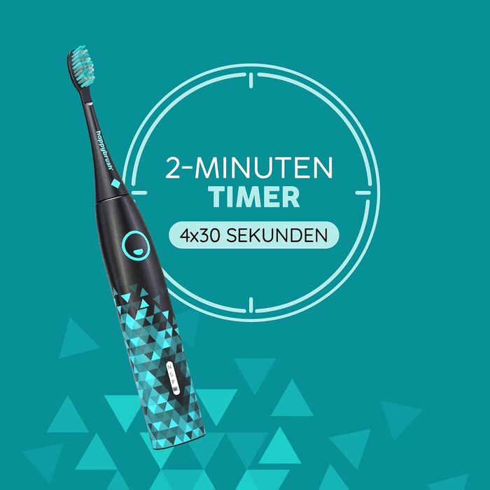 Електрична зубна щітка HappyBrush Eco Vibe 3+ – Чорний/М'ятний – 2 роки гарантії