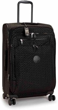 Середня розширювана валіза на колесах Kipling NEW YOURI SPIN M Signature Emb чорна