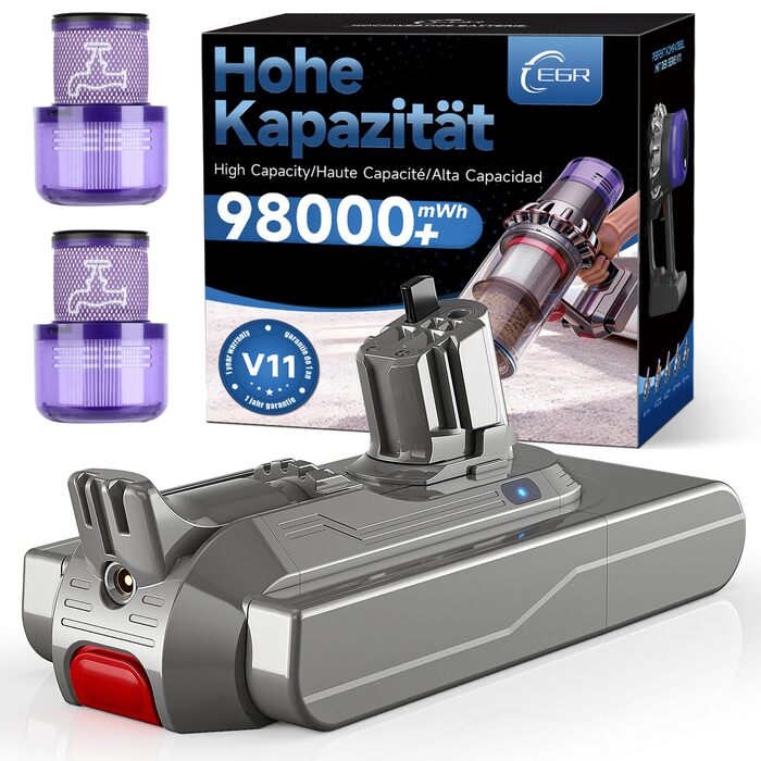 Акумулятор для пилососа Dyson V11 Absolute/Animal/Motorhead/Fluffy (В11) + 5 фільтрів та 2 гвинти