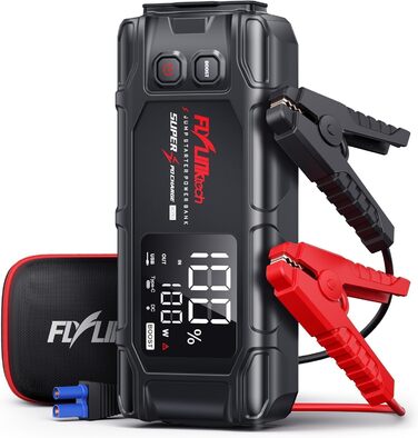 Powerbank Flylinktech 8000A для авто: стрибок старту, 26800mAh, PD65W, 8000A, для бензинових та дизельних двигунів (до 12.0L)