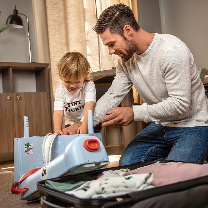 Дитячий валізка-ліжко Stokke JetKids BedBox Blue Sky для подорожей, ручна поклажа, дорожній чемодан для дітей 3-7 років, дозволений для авіаперевезень