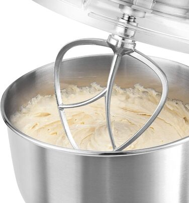 Планетарний міксер ProfiCook PC-KM 1189 3в1, м’ясорубка, міксер, алюмінієвий корпус, 1500 Вт, 8 швидкостей, 6,7 л, сріблястий