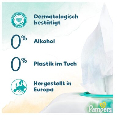 Дитячі вологі серветки Pampers Harmonie Protect & Care з календулою, 396 шт (9 упаковок по 44 шт)