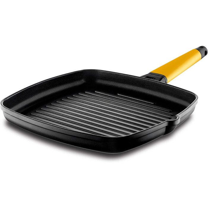 Газова сковорода Vitro-Gas Grill з жовтою ручкою, 22 см