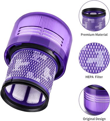 Фільтр morpilot для Dyson V11/V15/SV14/SV22, 2 шт., змінний, для пилососа Absolute/Animal/Extra/Pro/Detect/Torque Drive, миючий, з ручником і щіткою, заміна 970013-02