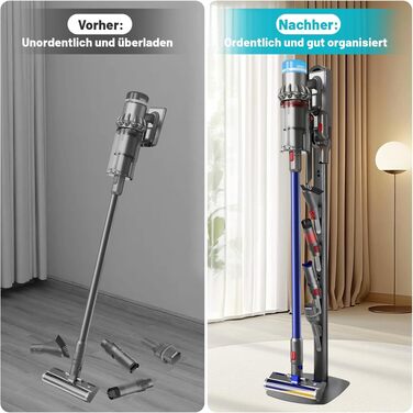 Тримач для пилососа Dyson Gen5 V16 V15 V12 V11 V10 V8 V7 V6: підлогова станція для зарядки та зберігання без свердління