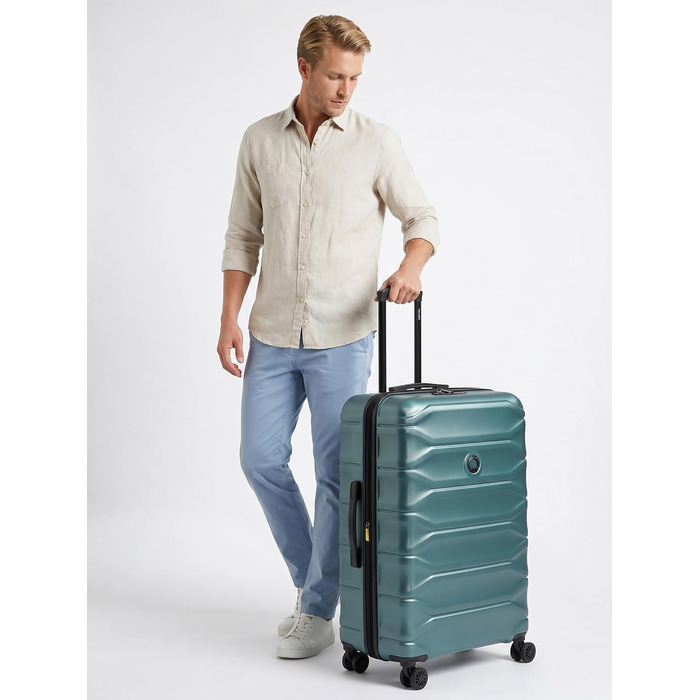 Валіза для подорожей DESEY Paris Meteor серії, велика (L), розширювана, полікарбонат, Petrol (50 x 32 x 78 см)