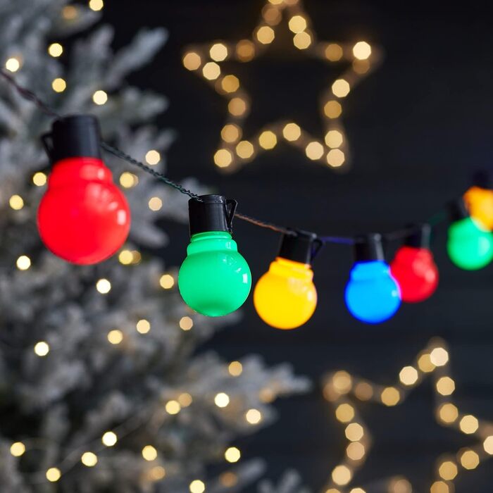 Світлодіодна гірлянда 30 LED різнокольорова, кульки, для вулиці та дому, з вилкою, для декору саду, балкона, святкова