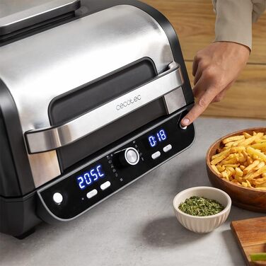 Аерофритюрниця-гриль Cecotec Cecofry FireDome 6000 без олії, 6 л, 2400 Вт, 6 режимів приготування, 4 рівні гриля, з термостатом та аксесуарами