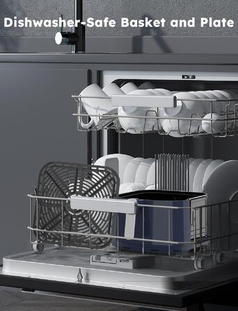 Аерофритюрниця Nuwave Brio Plus, 2.5 л, цифровий сенсорний дисплей, регулювання температури від 22.5°F до 450°F, темно-синя