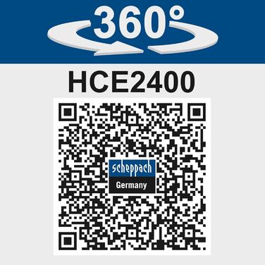 Високотискний мийник Scheppach HCE2400 з аксесуарами (7 шт.) та резервуаром для миючого засобу | 5м шланг | 180 бар | 2400 Вт | продуктивність 480 л/год | мобільний мийник з функцією всмоктування