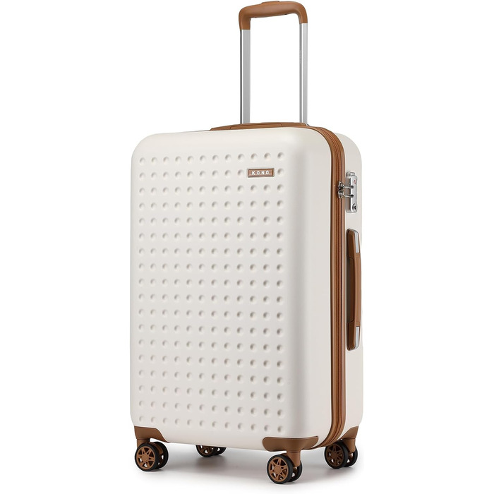 Валіза KONO з ABS пластику, 75 x 48 x 29 см, білий, з TSA замком