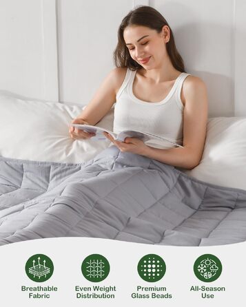 Обважнююча ковдра Sivio для сну та релаксації, сіра, 6 кг, 135x200 см