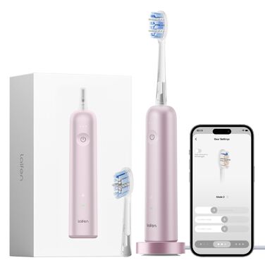 Електрична зубна щітка Laifen Wave Pro Рожева (Алюміній) з 6 режимами, акумулятором на 70 днів та контролем тиску