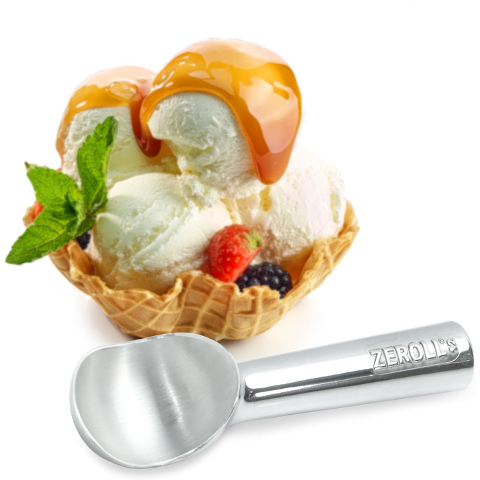 Ложка для морозива Zeroll 1012 Original Ice Cream срібляста, алюмінієва, з рідинною рукояткою для кращого ковзання, 3 унції, США
