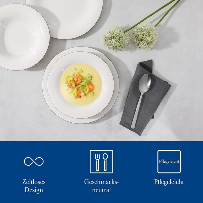 Набір столових приборів Villeroy & Boch Louis 68 предметів, срібло, нержавіюча сталь, для 12 осіб, придатний для миття в посудомийній машині