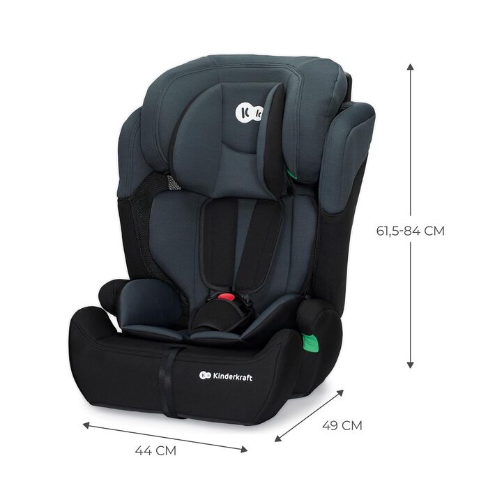 Дитяче автокрісло Kinderkraft Comfort Up i-Size, 76-150 см, 5-точковий ремінь, регульований підголівник, чорне, ECE R129/03