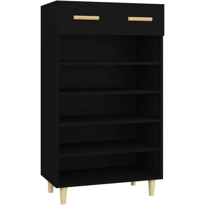 Шафа для взуття vidaXL, чорна, 60x35x105 см, ДСП — органайзер, стелаж, комод для зберігання взуття